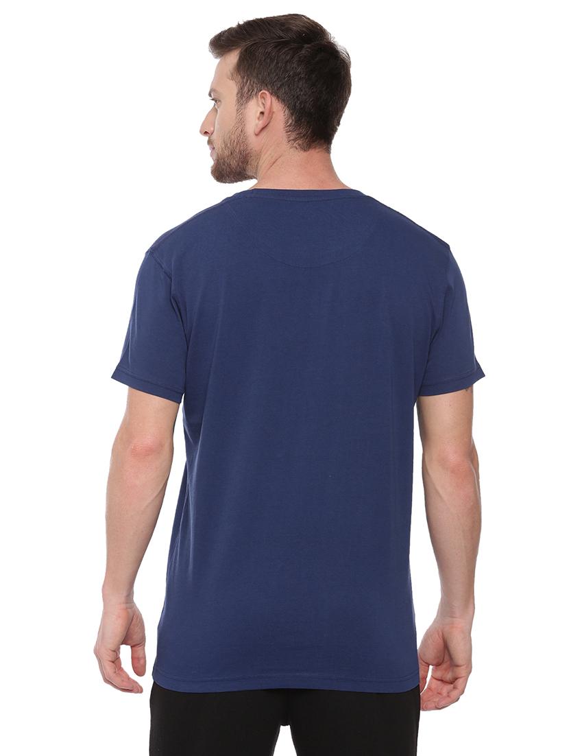 navy blue front print t-shirt - 17342243 - Standard Image - 2