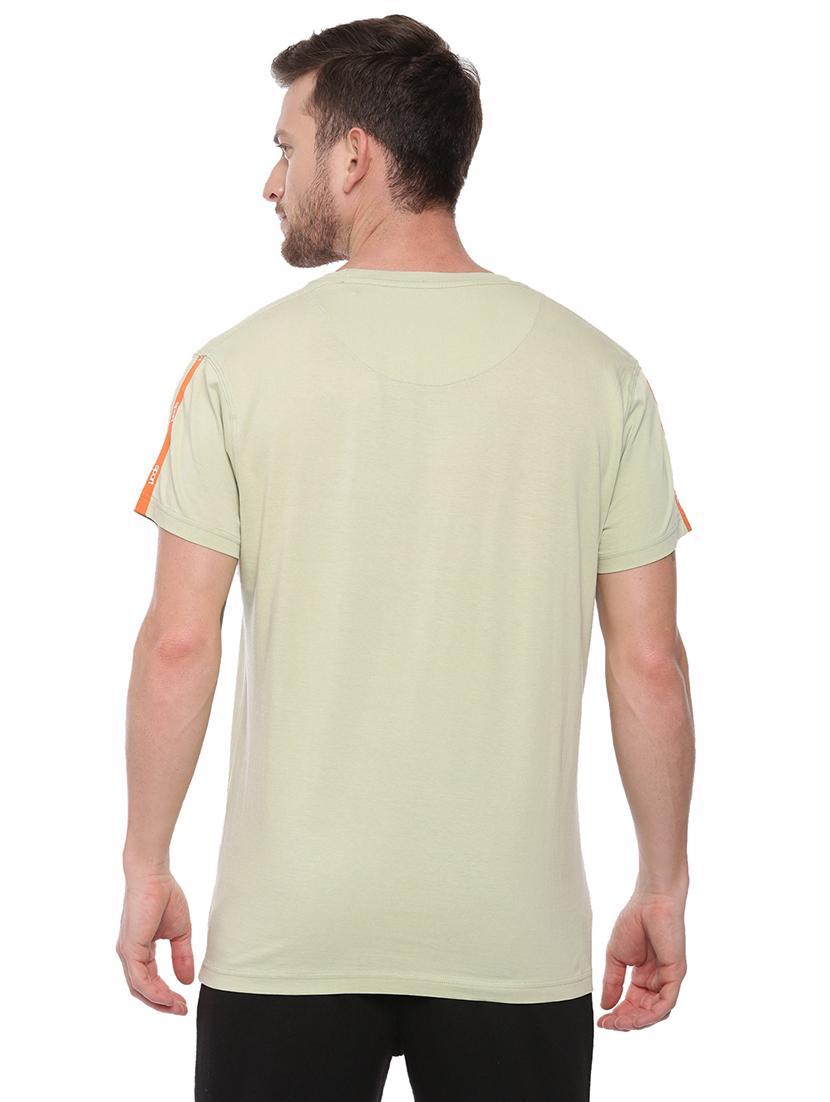 olive green solid taped t-shirt - 17342248 - Standard Image - 2