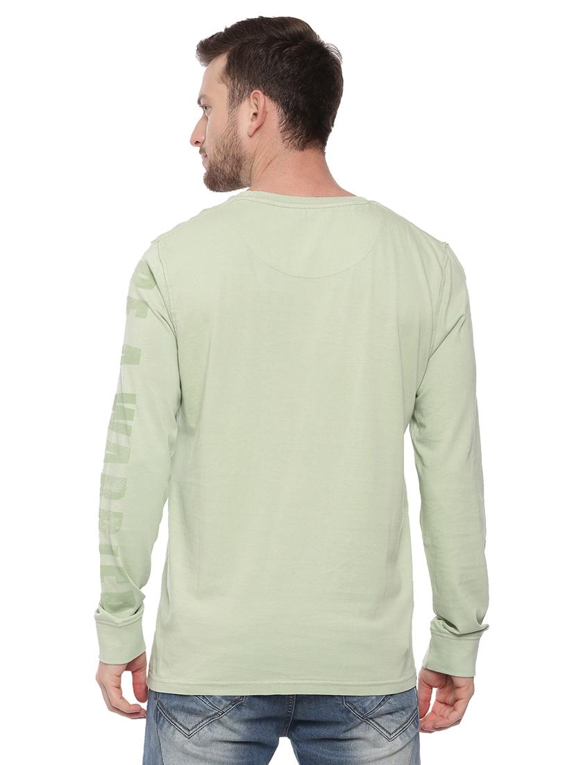 olive green front print t-shirt - 17342262 - Standard Image - 2