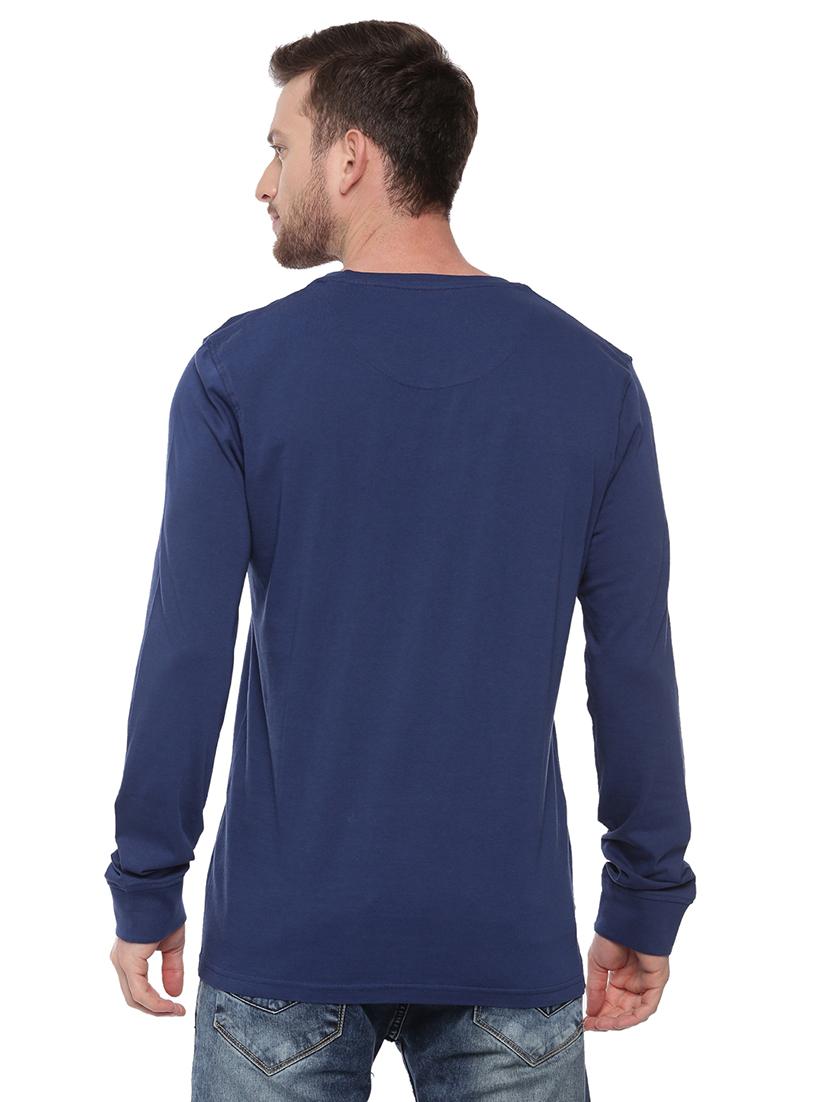navy blue front print t-shirt - 17342268 - Standard Image - 2