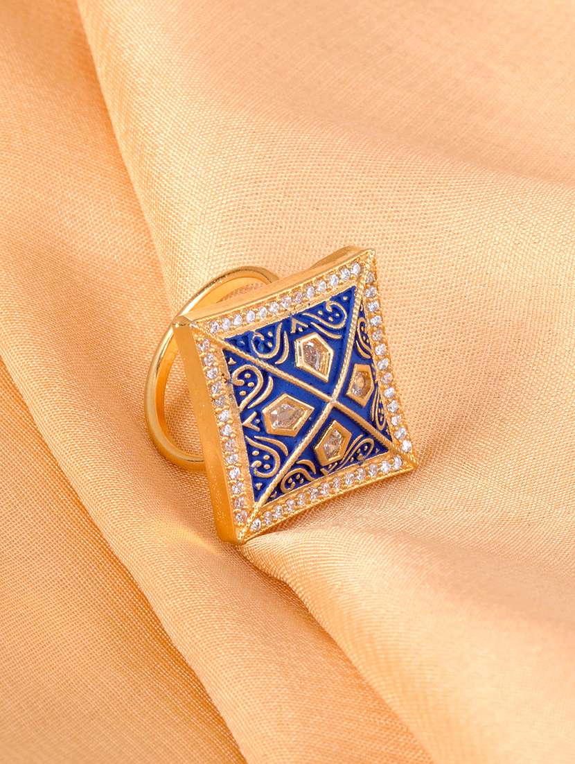 blue brass finger  ring