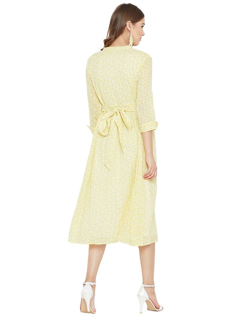 tie back printed a-line dress - 17343414 -  Standard Image - 2