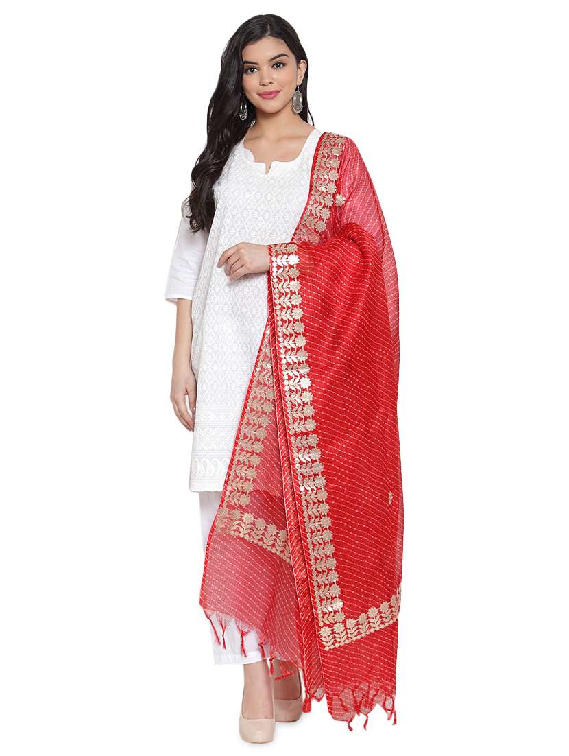 gota work cotton doriya dupatta