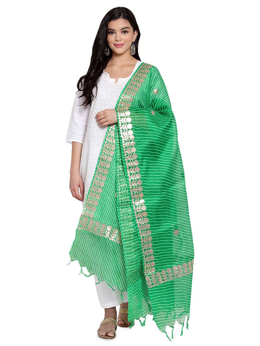 gota work leheriya dupatta