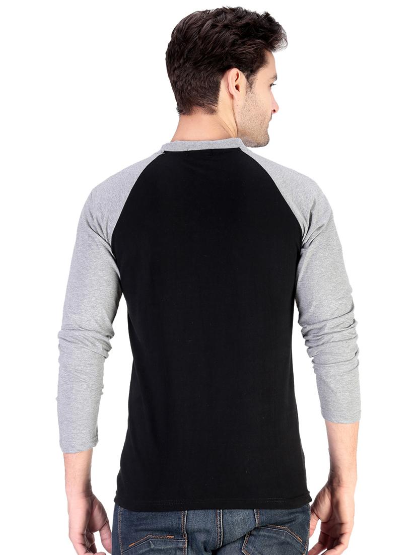 grey color block raglan t-shirt - 17344571 - Standard Image - 2