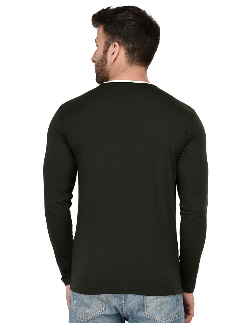 olive green solid cut & sew t-shirt - 17344574 - Standard Image - 2