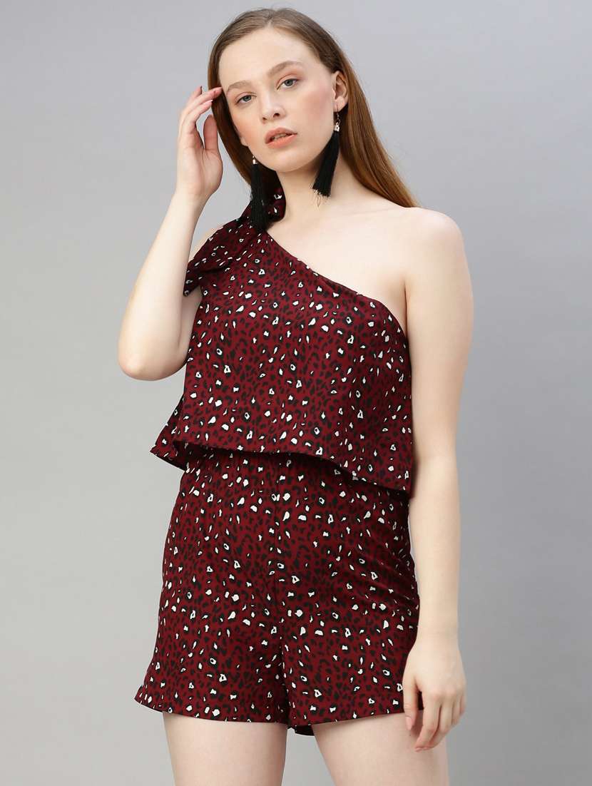 tie up single shoulder romper 