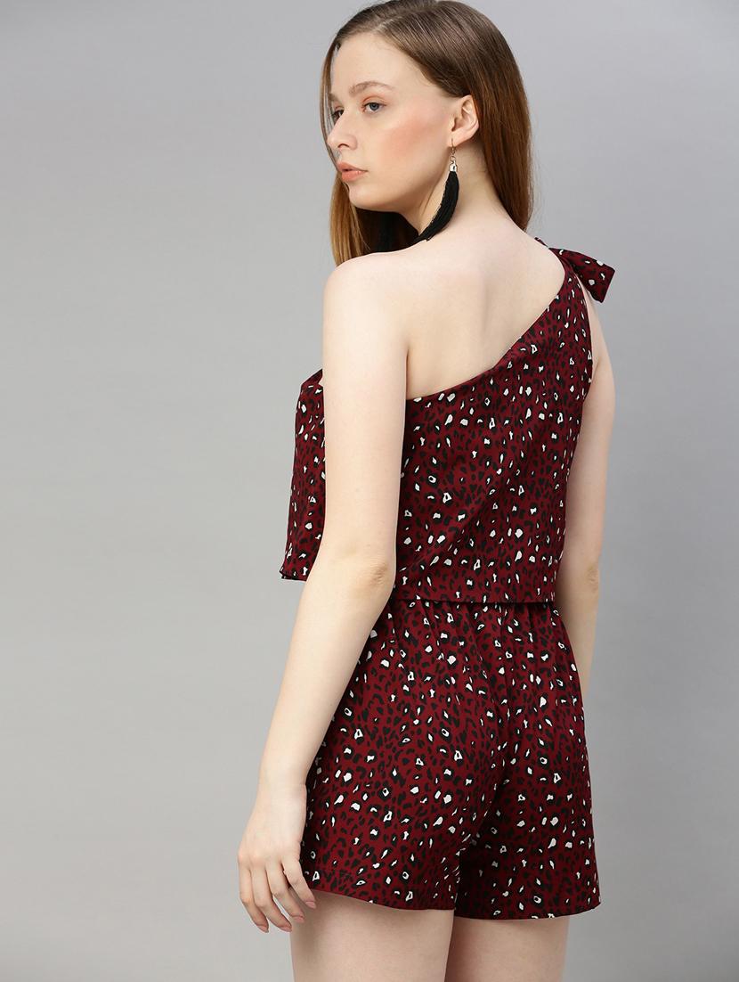 tie up single shoulder romper - 17345556 - Standard Image - 2