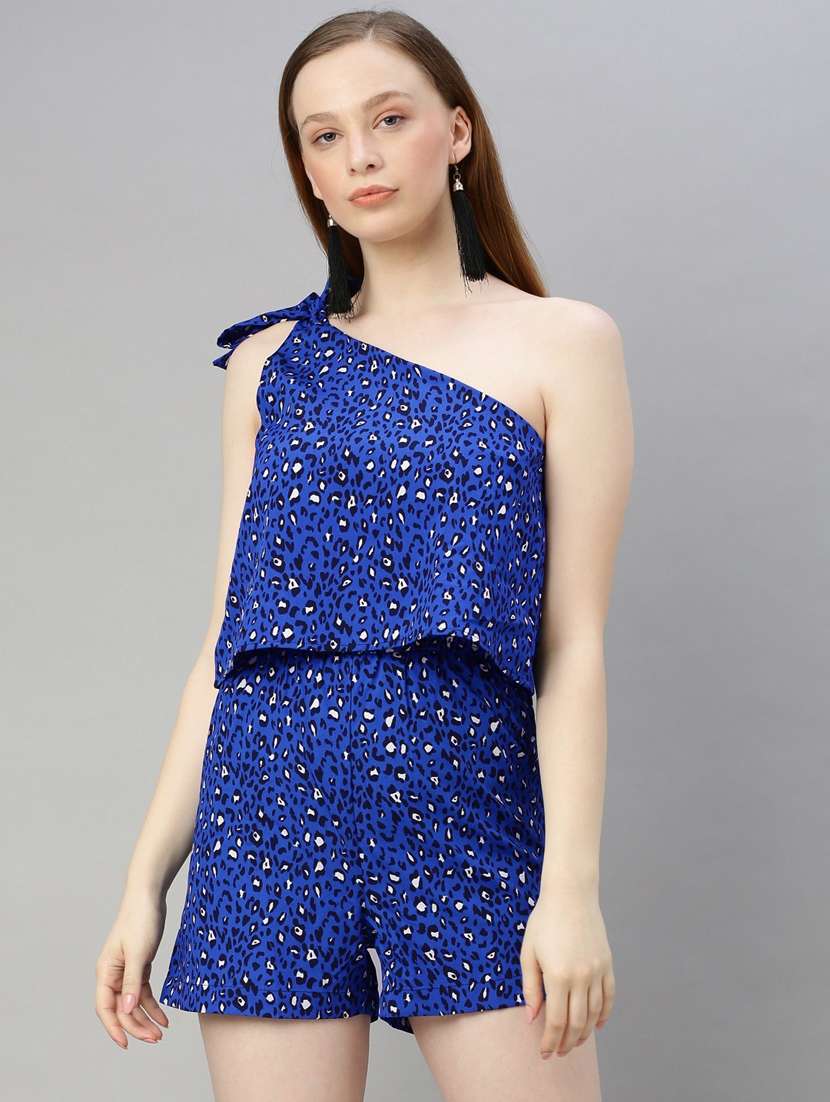tie up single shoulder romper 