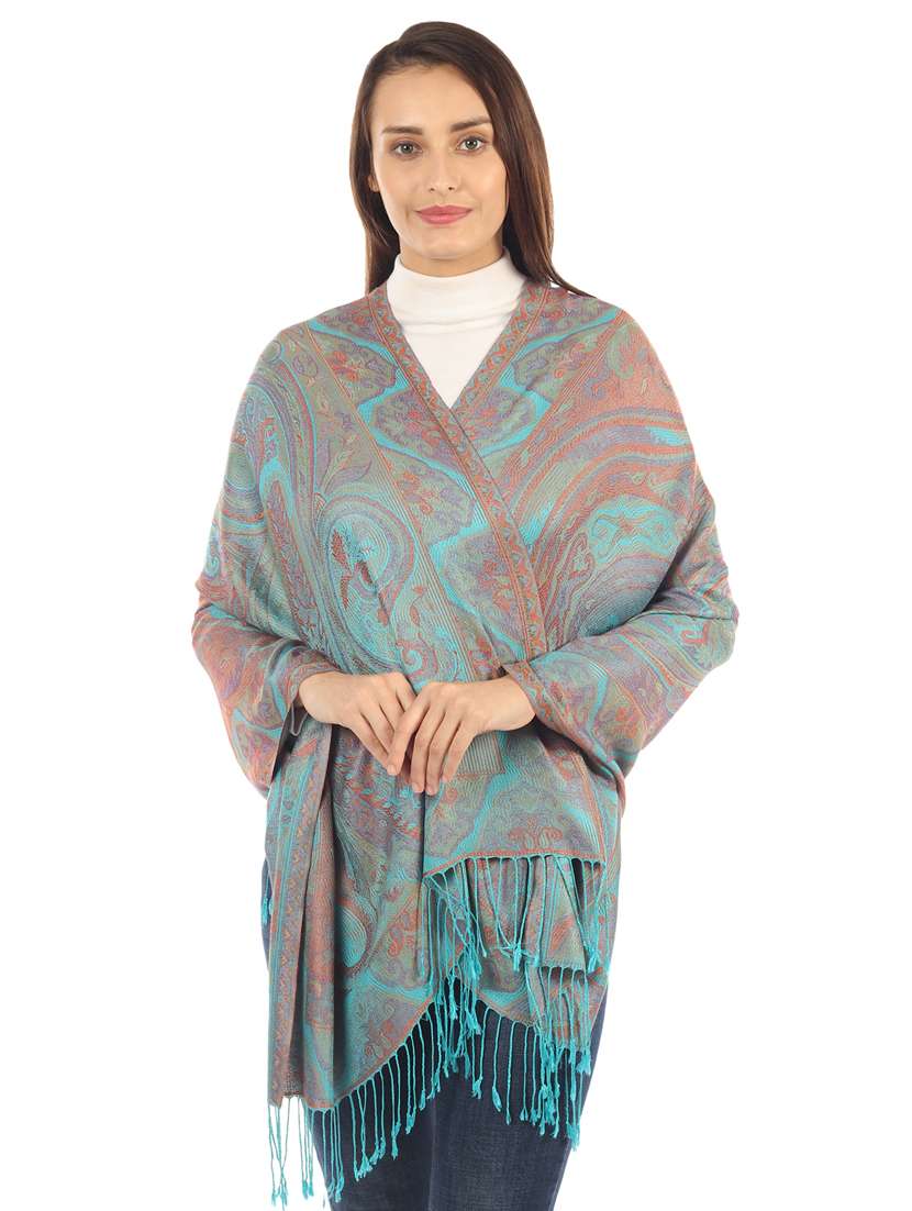 blue silk blend stole - 17345573 -  Standard Image - 2