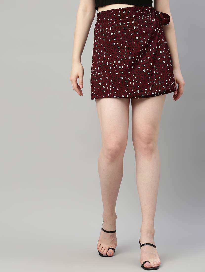 tie knot animal print skirt  - 17345590 -  Zoom Image - 0