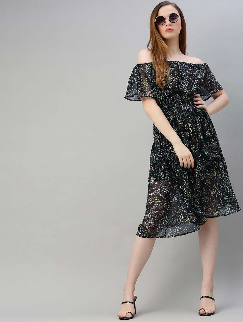 women printed off shoulder dress - 17345612 -  Zoom Image - 0