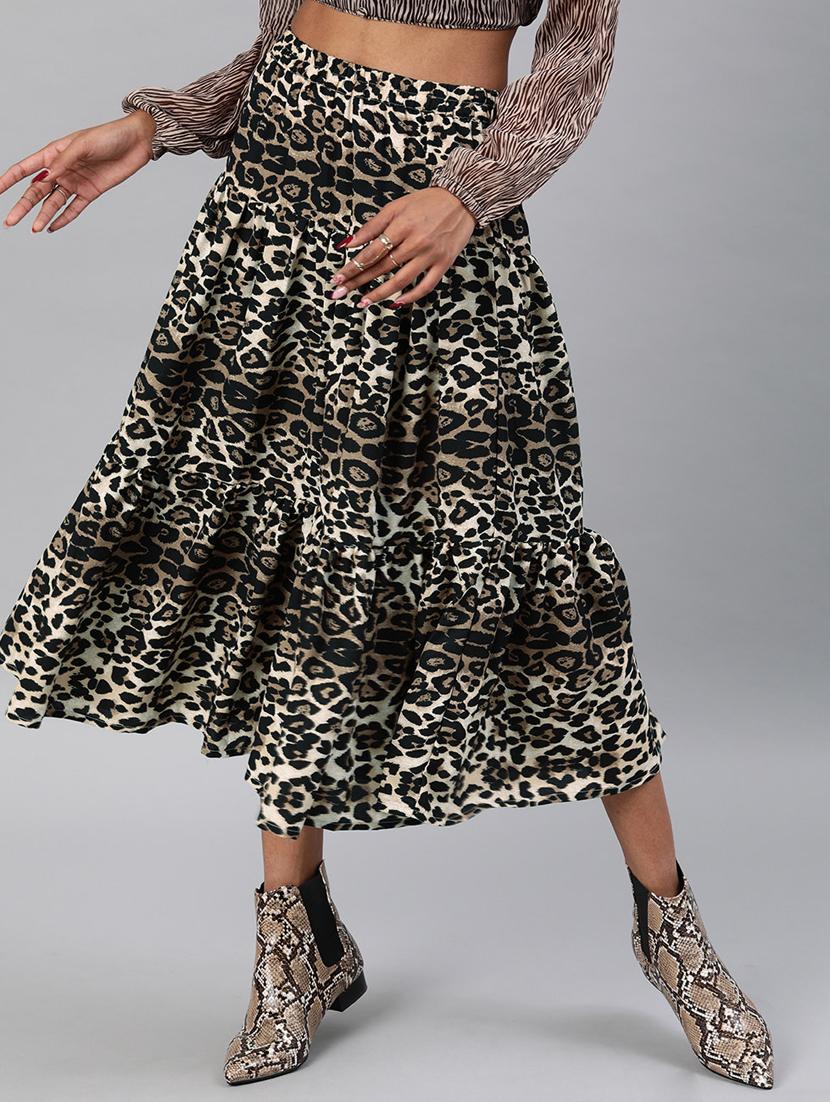 animal print flared skirt - 17345862 - Zoom Image - 0