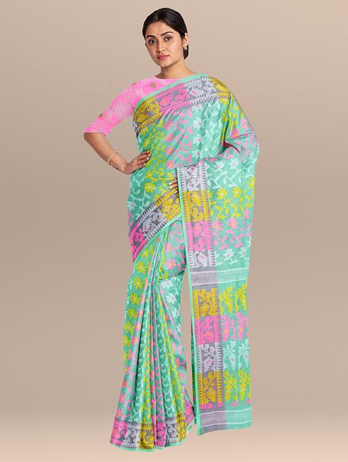 women's self design green colored saree - 17346857 -  Standard Image - 0