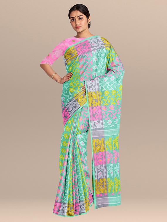 women's self design green colored saree - 17346857 -  Zoom Image - 0