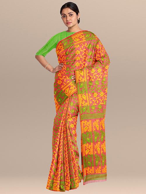 women's self design red colored saree - 17346858 -  Standard Image - 0