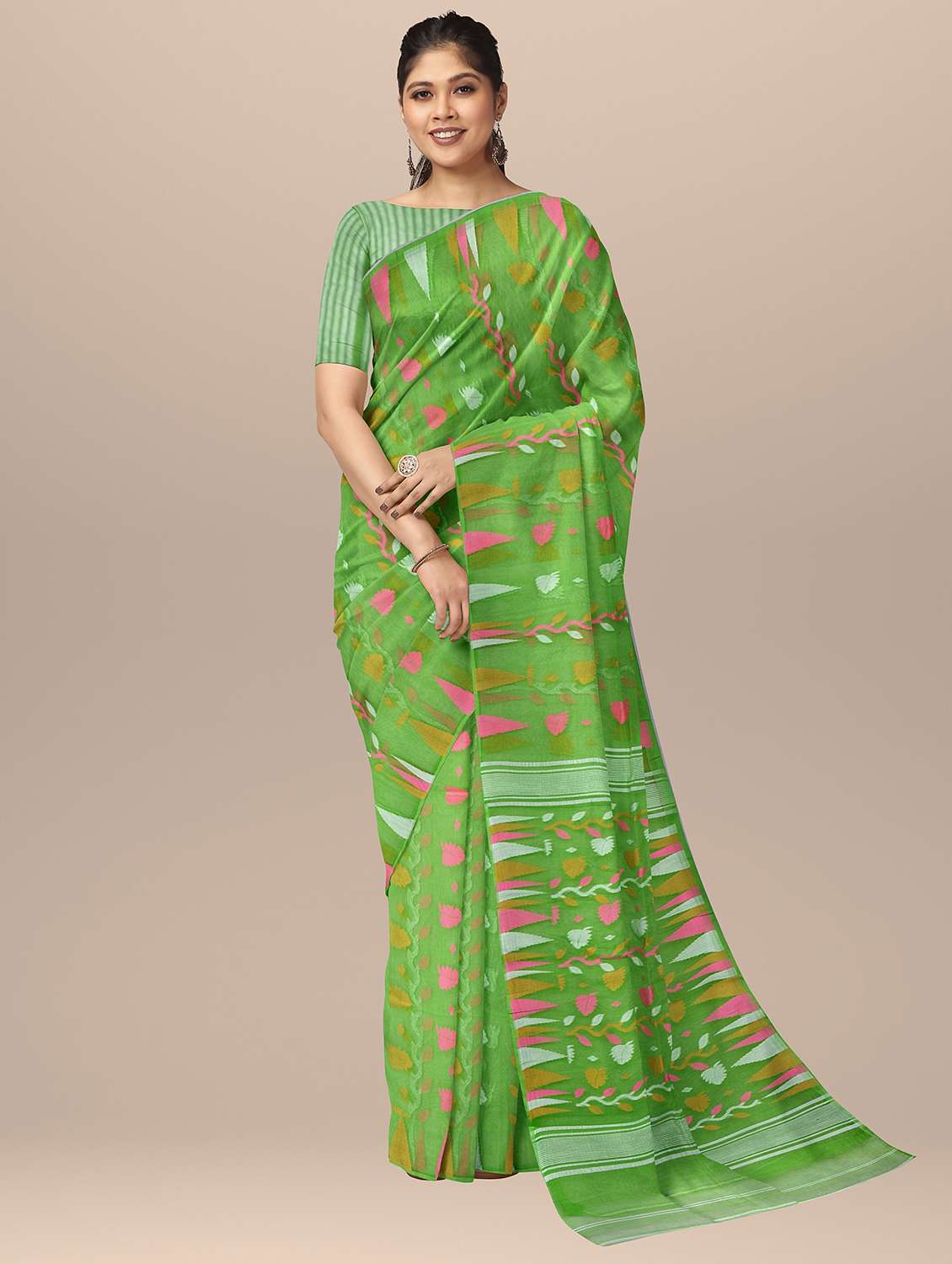 women's self design green colored saree - 17346908 -  Zoom Image - 0