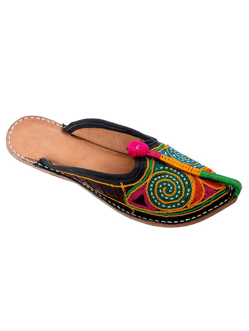 brown slip on  mojari