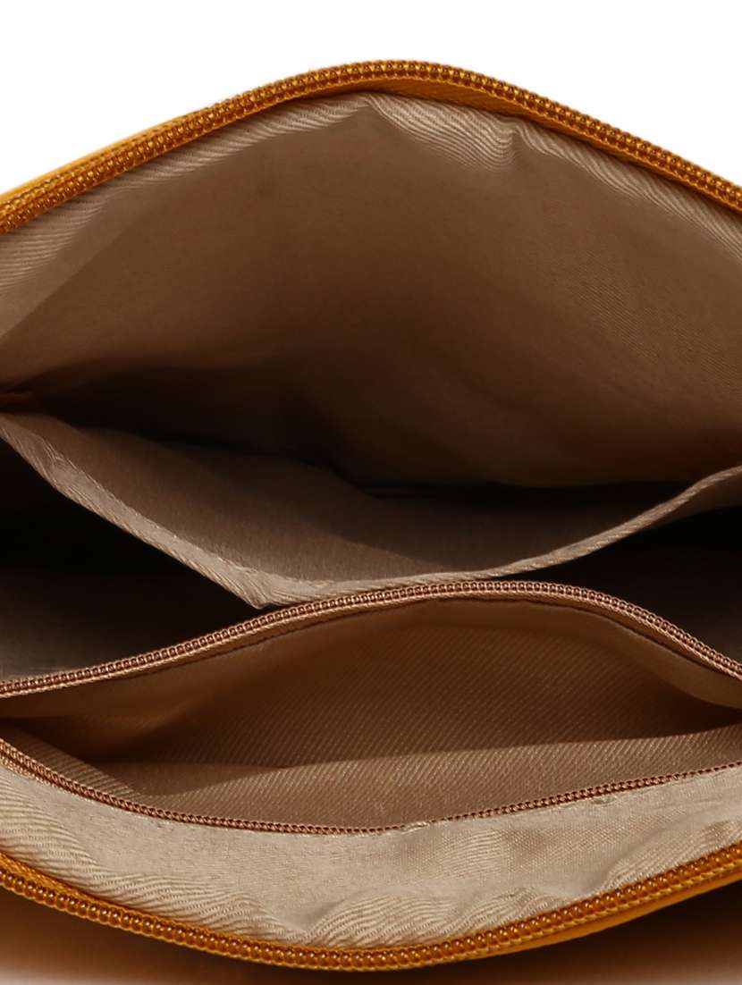 yellow leatherette (pu) sling bag - 17348442 - Standard Image - 2