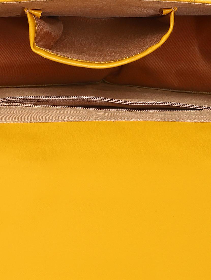 yellow leatherette (pu) sling bag - 17348455 - Standard Image - 2
