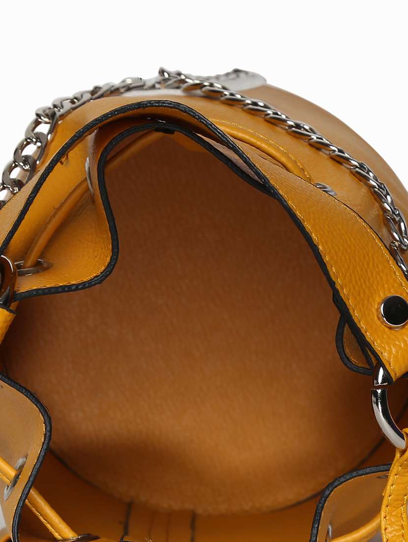 yellow leatherette (pu) sling bag - 17348472 - Standard Image - 2