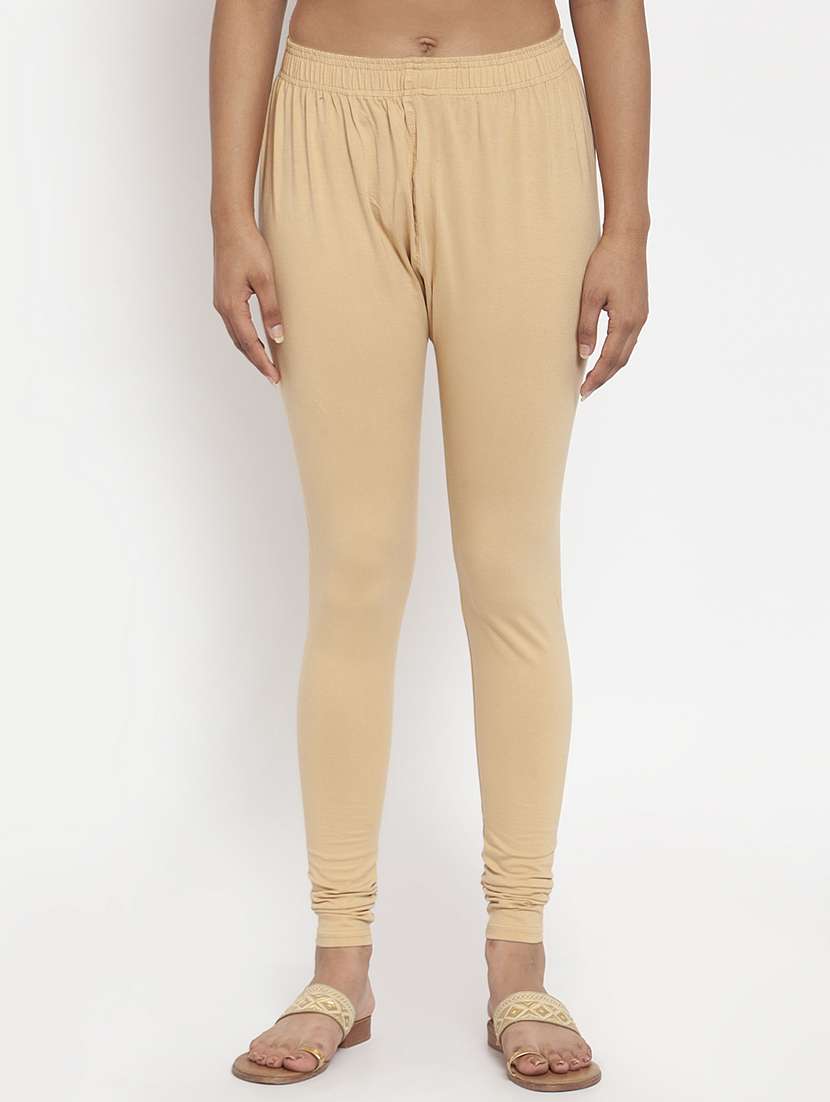 solid beige churidar