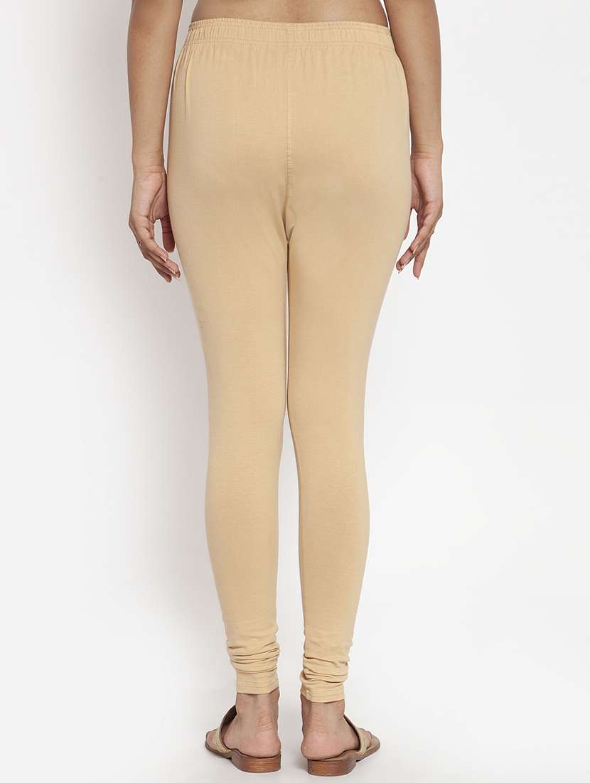 solid beige churidar - 17348800 -  Standard Image - 2