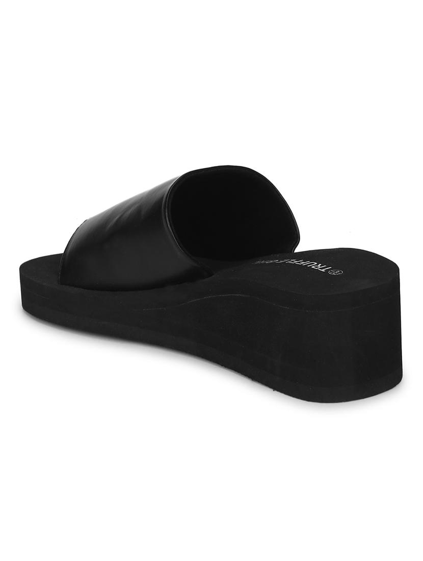 black slip on wedges - 17348995 - Standard Image - 2