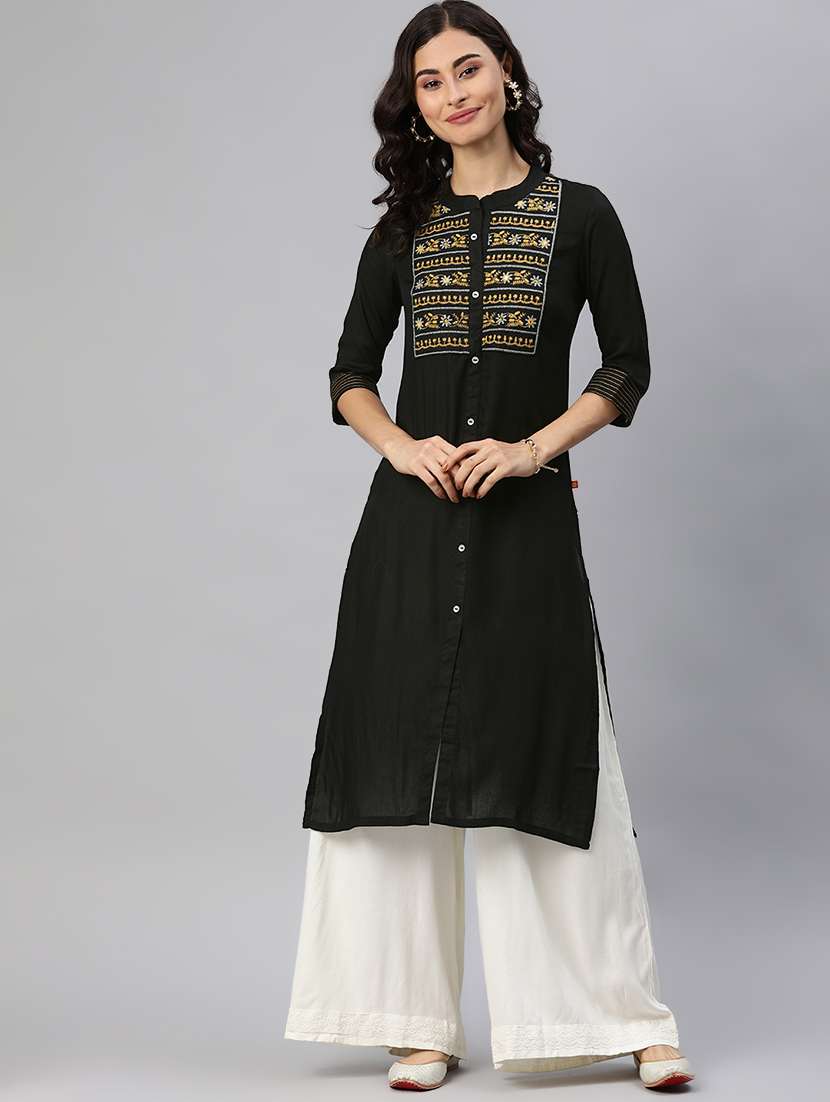 embroidered straight kurta