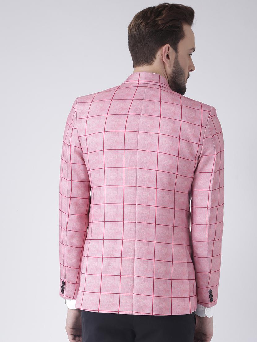 pink checkered casual blazer - 17351458 - Standard Image - 2
