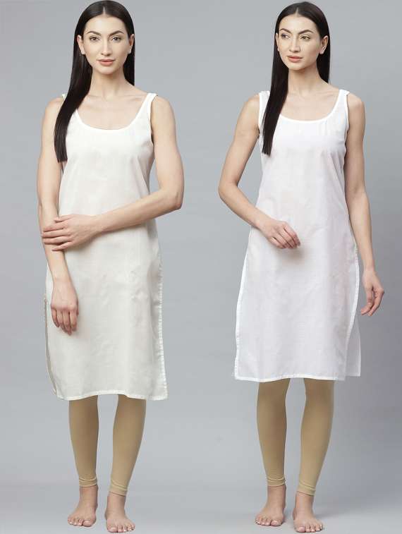 ada set of 2 cream & white camisole 