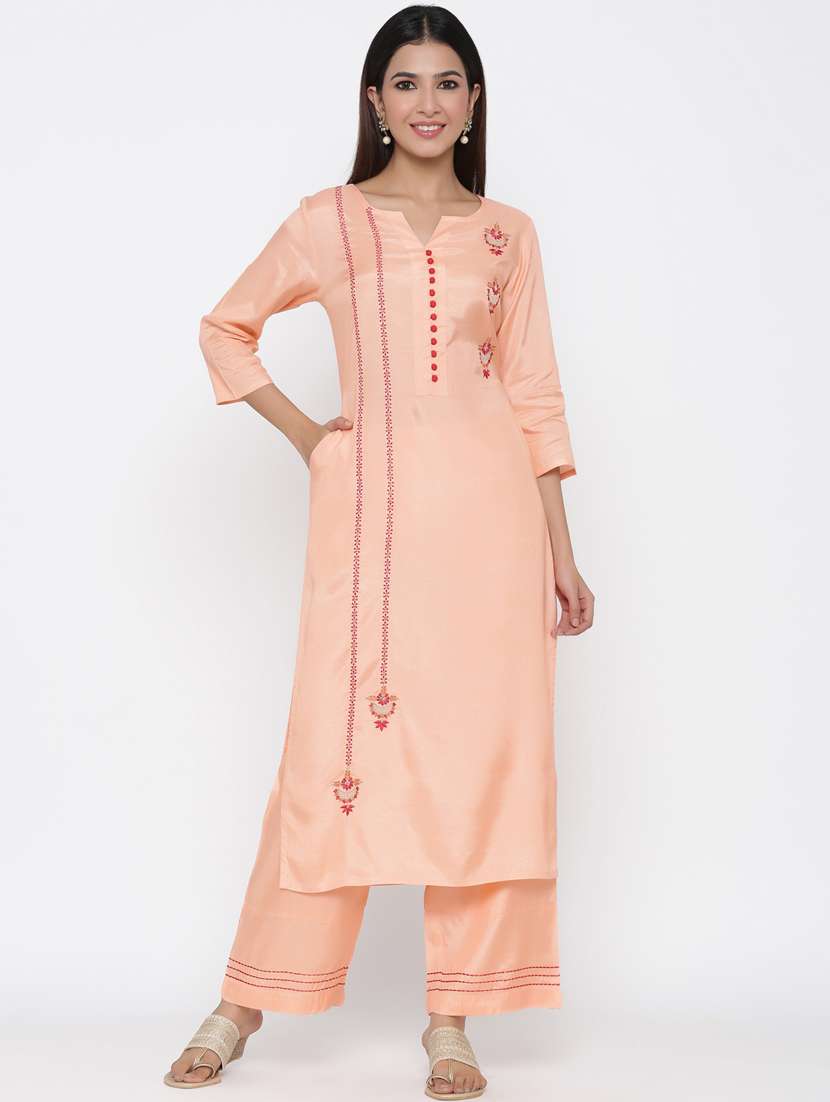 embroidered kurta palazzo set