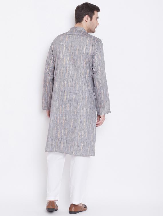 grey printed kurta pyjama set - 17352165 - Standard Image - 2