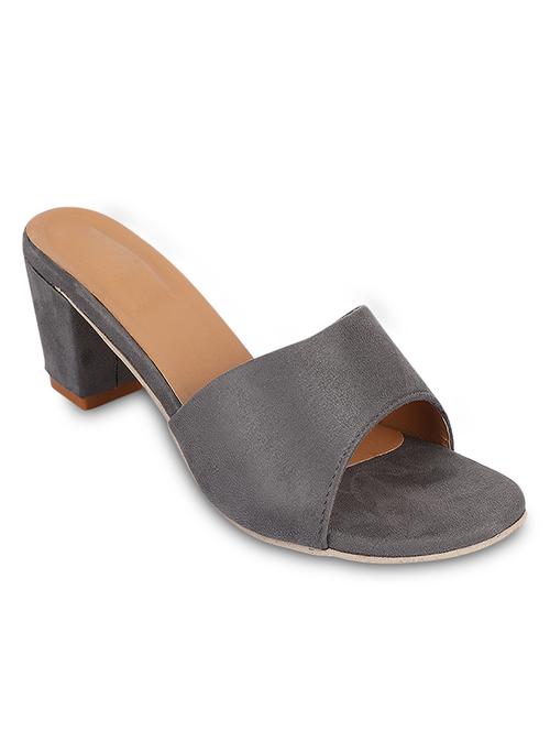 grey velvet slip on sandals - 17352973 -  Standard Image - 0