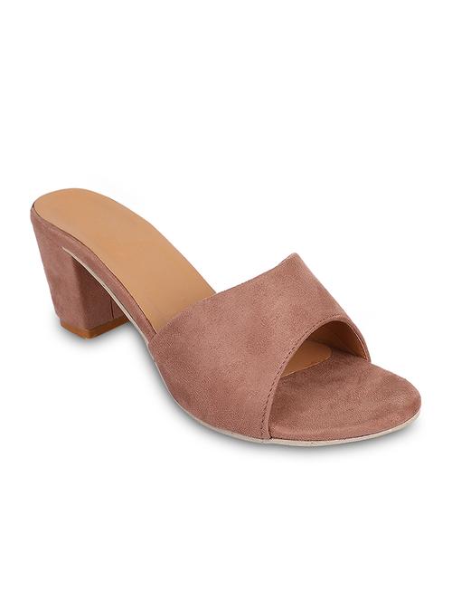 nude velvet slip on sandals - 17352974 -  Standard Image - 0