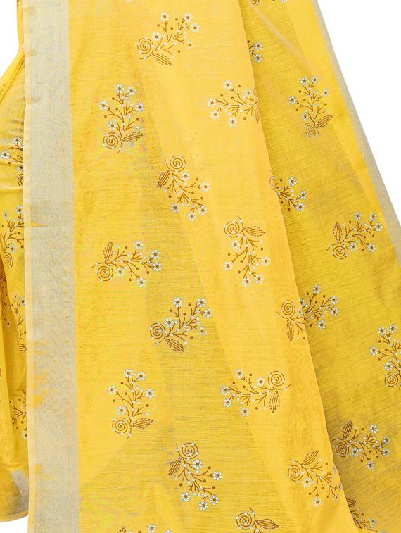 floral printed saree with blouse - 17354689 - Standard Image - 2