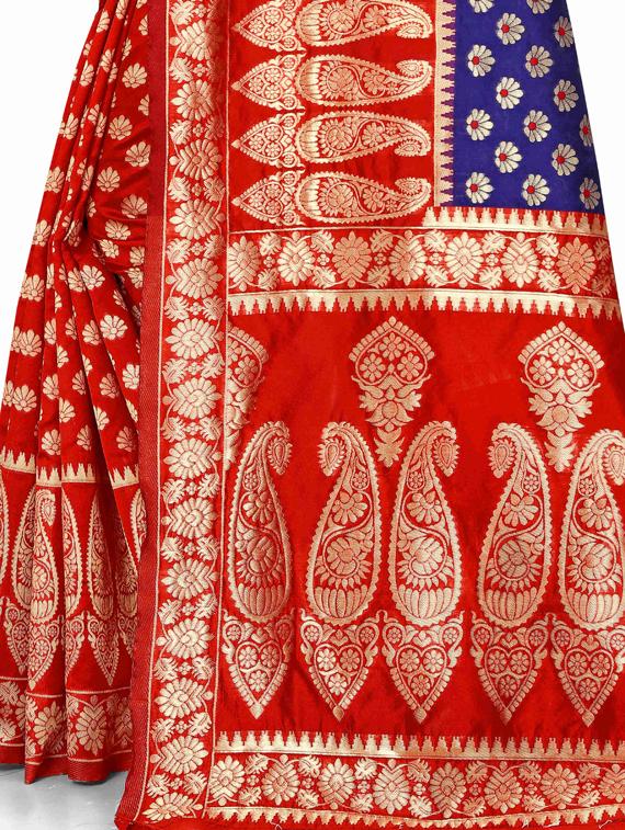 butti banarasi saree with blouse - 17354745 - Standard Image - 2