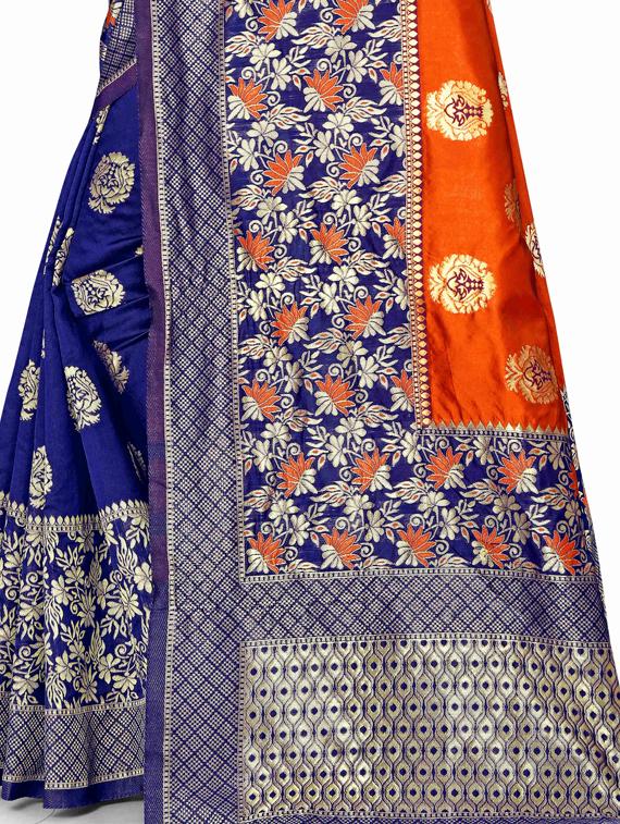 butti banarasi saree with blouse - 17354747 - Standard Image - 2