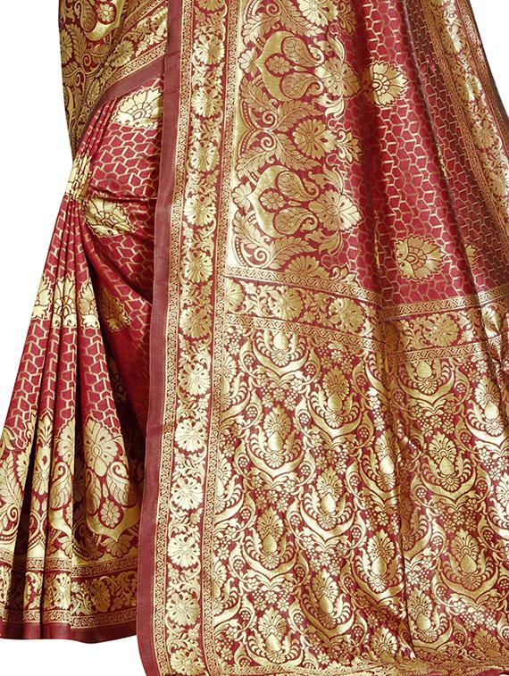 floral printed saree with blouse - 17354768 - Standard Image - 2
