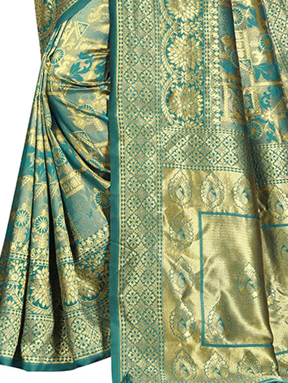 floral banarasi saree with blouse - 17354770 - Standard Image - 2