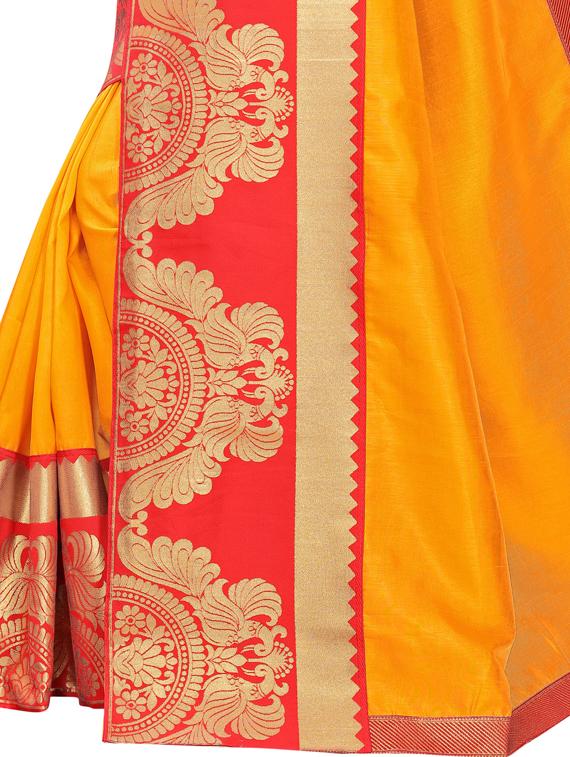solid plain saree with blouse - 17354799 - Standard Image - 2