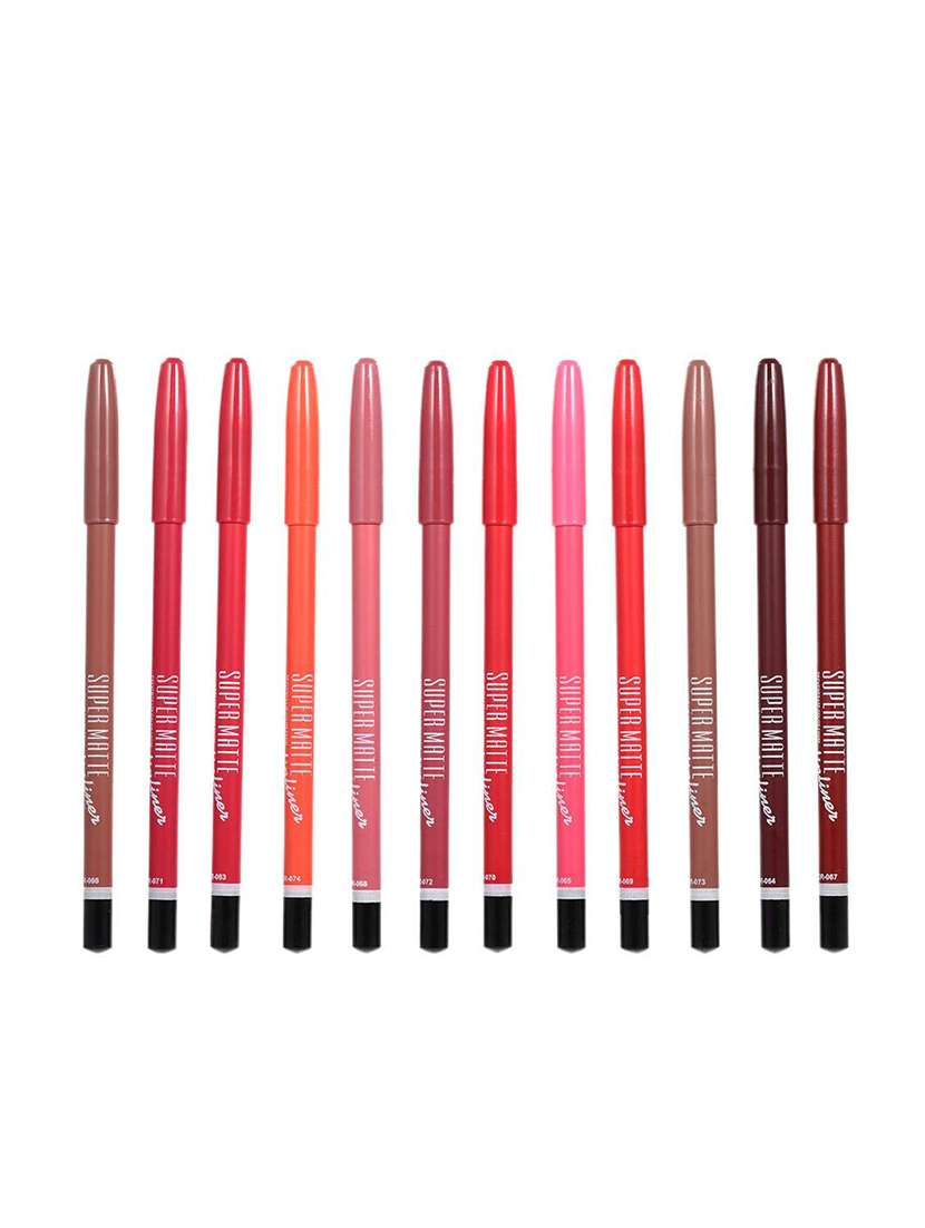 super matte lip liner pencil - set of 12