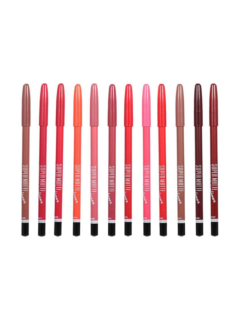 super matte lip liner pencil - set of 12