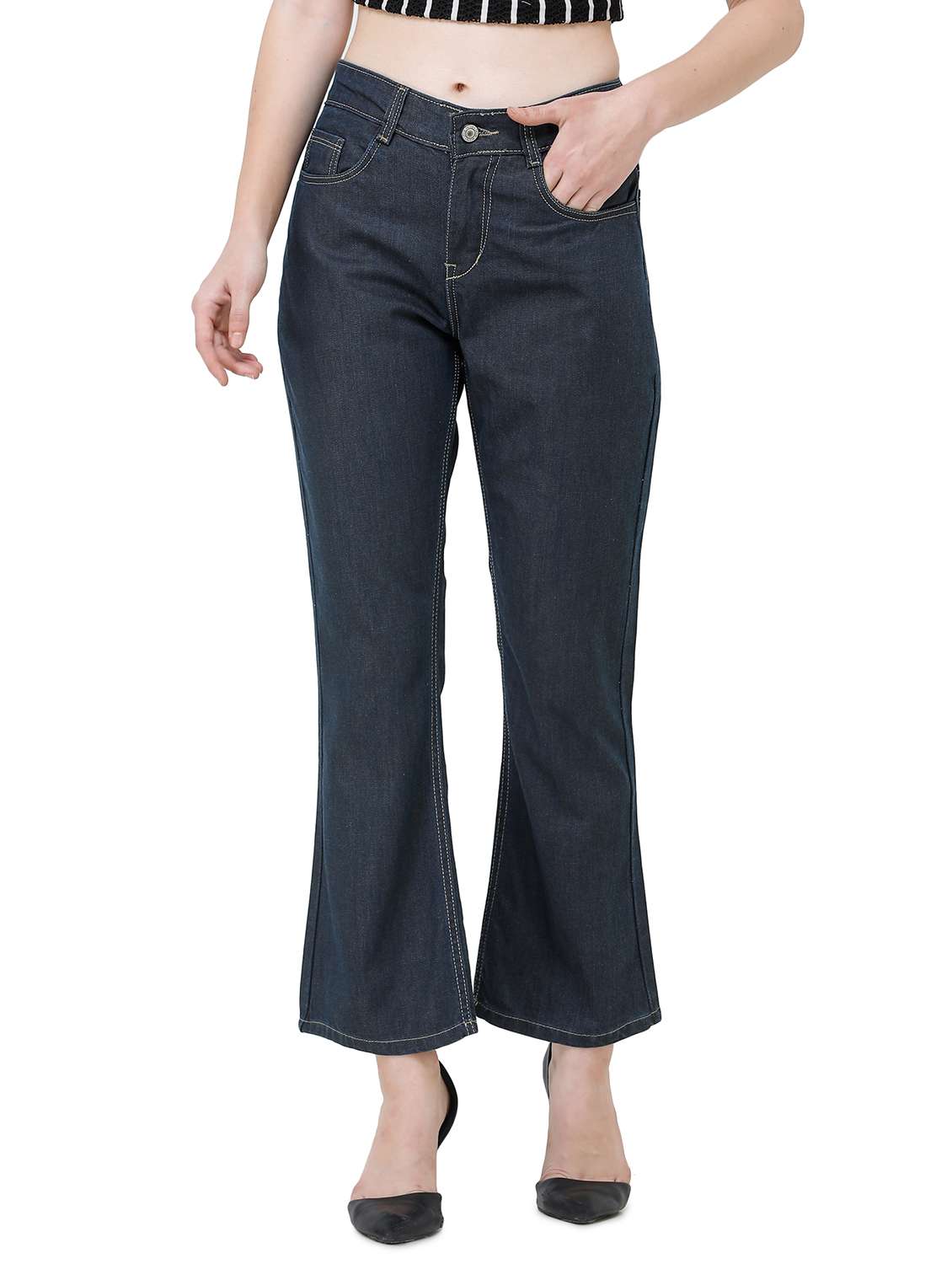 high rise bootcut jeans 