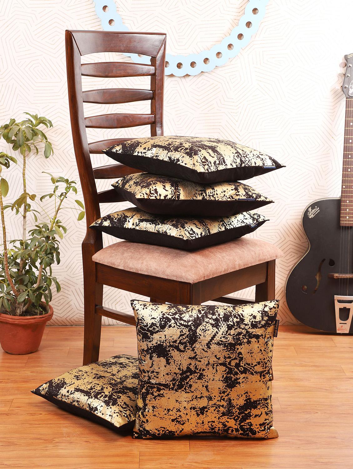  gold foil printed cushion cover - 17356518 -  Zoom Image - 0