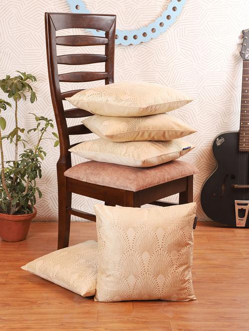 gold foil printed cushion cover - 17356519 - Standard Image - 0