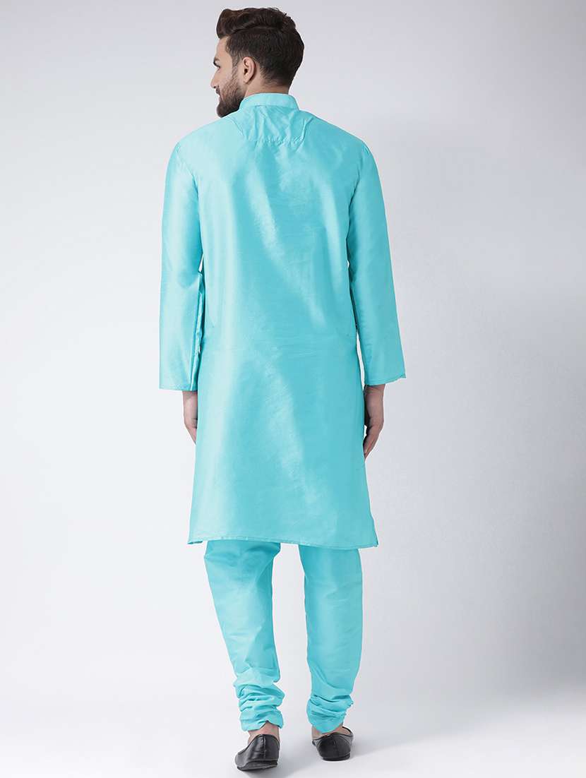 men light blue solid churidar set - 17356862 - Standard Image - 2