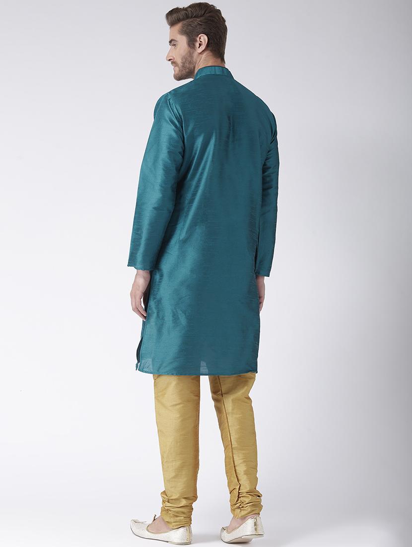 men solid kurta churidar ethnic wear set - 17357011 - Standard Image - 2