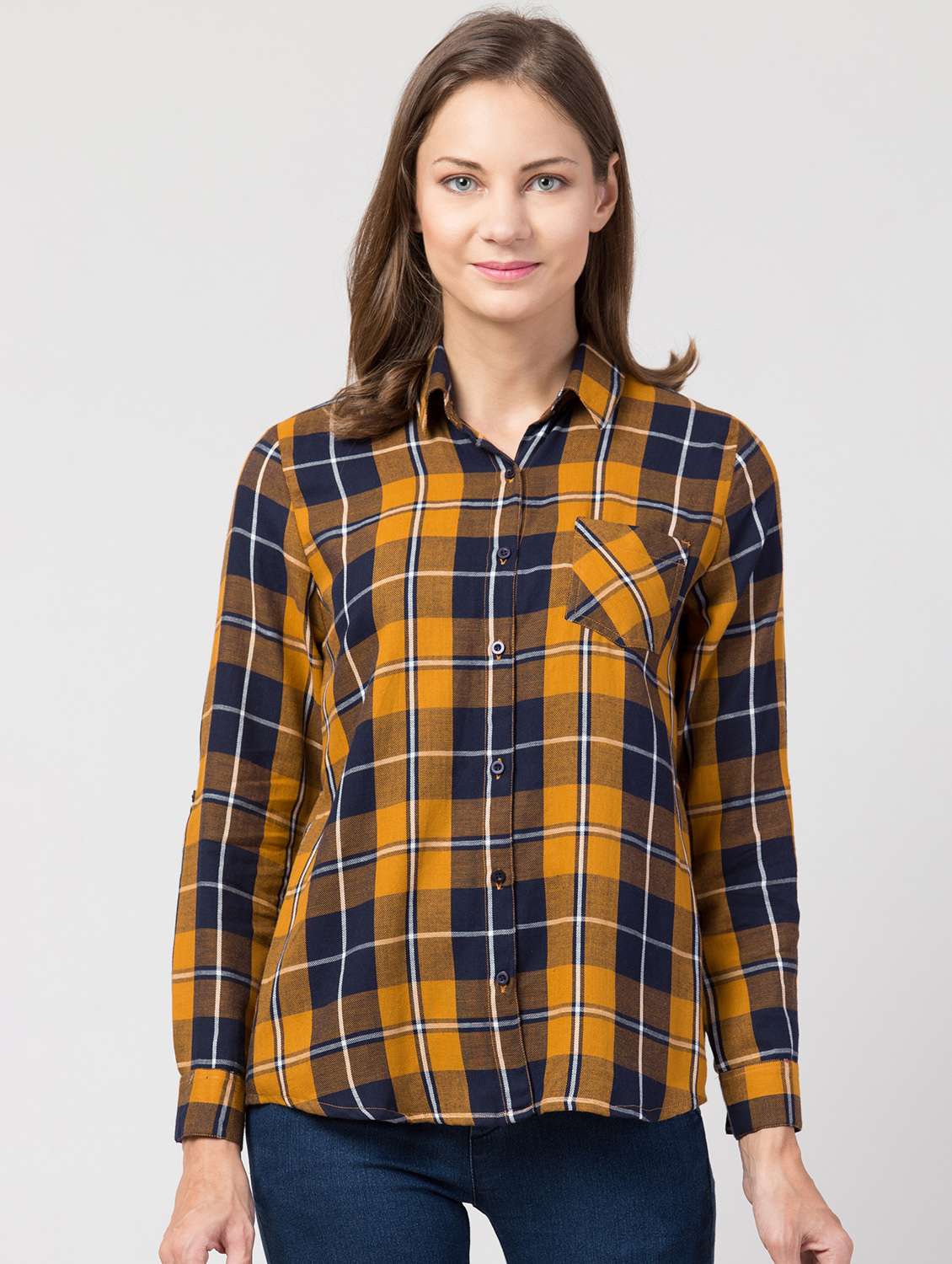 long sleeves checkered shirt 