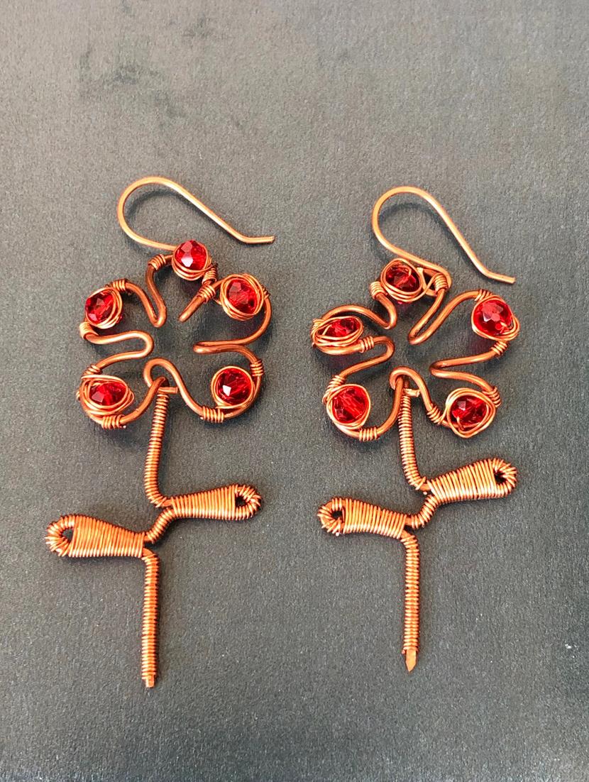 red copper hoop earring - 17358088 - Zoom Image - 0
